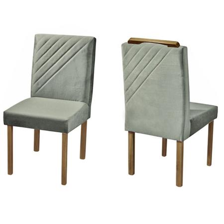 Imagem de Conjunto Sala de Jantar em Madeira Maciça Mesa e Cadeiras Lisy 4 Cadeiras Veludo Móveis Mix