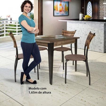 Imagem de Conjunto Sala de Jantar Espanha com 4 Cadeiras em Aço Tampo de BP Melamínico Mais Decor