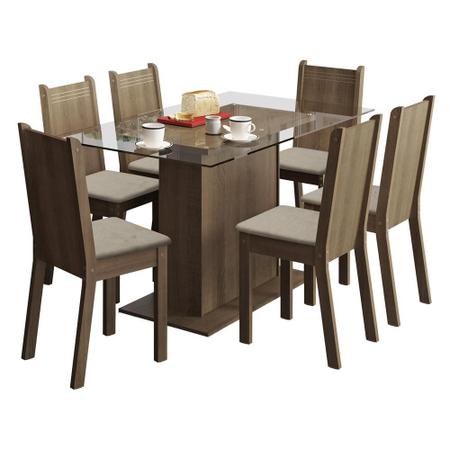 Imagem de Conjunto Sala de Jantar Gales Madesa Mesa com 6 Cadeiras