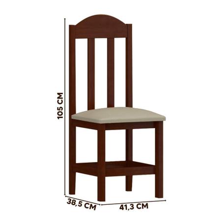 Conjunto Sala De Jantar Madeira Maciça Safira Com 6 Lugares Estofados Castanho Shop JM Imagem de Conjunto Sala De Jantar Madeira Maciça Safira Com 6 Lugares Estofados Castanho Shop JM