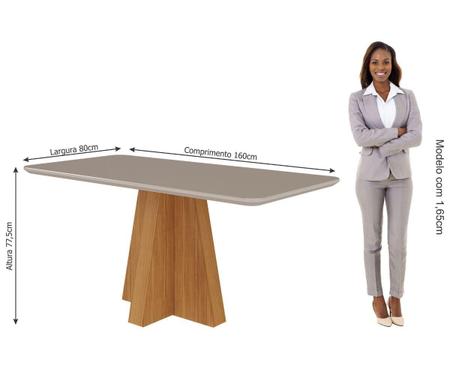 Conjunto de Mesa Maitê 160 cm 6 cadeiras Paola Cimol Nature/Off White/Nude  - ebbamoveis