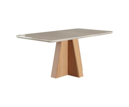 Conjunto de Mesa Maitê 160 cm 6 cadeiras Paola Cimol Nature/Off White/Nude  - ebbamoveis