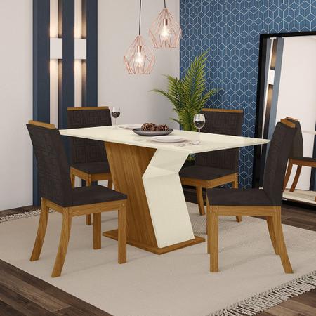 Conjunto Sala de Jantar Mesa 160 Cm Tampo MDF 6 Cadeiras Lupita Casa 812 -  Conjunto Sala de Jantar - Magazine Luiza