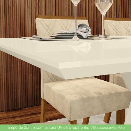 Imagem de Conjunto Sala de Jantar Mesa 120 Cm Tampo MDF 4 Cadeiras Lupita Casa 812