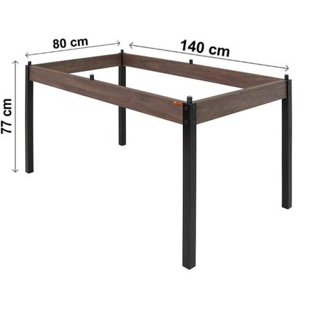 Imagem de Conjunto Sala de Jantar Mesa 140x80cm Tampo Vidro com 6 Cadeiras Dubai Ciplafe