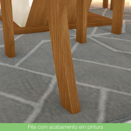 Imagem de Conjunto Sala de Jantar Mesa 160 Cm Tampo MDF com Vidro 6 Cadeiras Zuri Casa 812