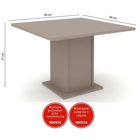 Imagem de Conjunto Sala de Jantar Mesa e 4 Cadeiras Vega Madesa Crema/Amêndoa