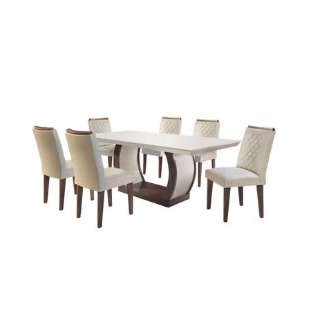 Conjunto Sala de Jantar Mesa e 6 Cadeiras Kate Espresso Móveis