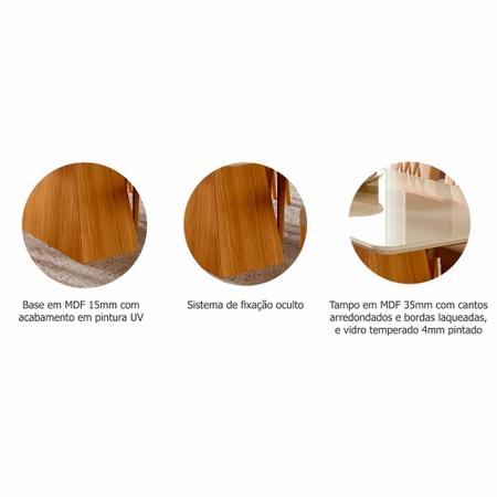 Imagem de Conjunto Sala de Jantar: Mesa Helena 210x100 cm e 6 Cadeiras Paola Wood Cimol - Madeira/Offwhite/Nude
