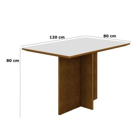 Imagem de Conjunto Sala de Jantar Mesa Irlanda Tampo MDF/Vidro 120cm 4 Cadeiras Irlanda Rufato