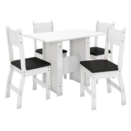 Imagem de Conjunto Sala de Jantar Mesa Milano com 4 Cadeiras Poliman