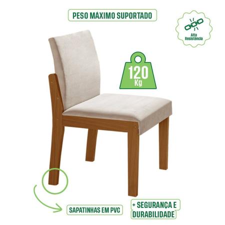 Imagem de Conjunto Sala de Jantar Mesa Nuance 135cm Redonda Tampo Vidro/MDP com 6 Cadeiras Mônaco Yescasa