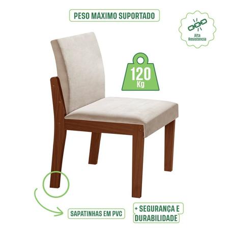 Conjunto Sala de Jantar Mesa Nuance Redonda Tampo Vidro/MDP com 6 Cadeiras  Mônaco Yescasa