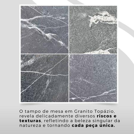 Imagem de Conjunto Sala de Jantar Mesa Quadrada 70x70cm Tampo Granito Topázio 4 Cadeiras Rio