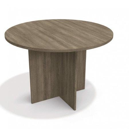 Conjunto Mesa de Jantar Redonda 105cm Lavanda com 4 Cadeiras Kappesberg -  Freijó/Linho Cinza