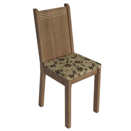 Imagem de Conjunto Sala de Jantar Mesa Tampo de Madeira 4 Cadeiras Rustic/Bege Marrom Marilyn Madesa