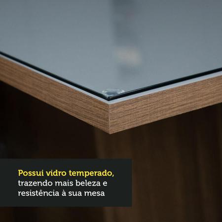 Imagem de Conjunto Sala de Jantar Mesa Tampo de Vidro 4 Cadeiras Anaju Madesa