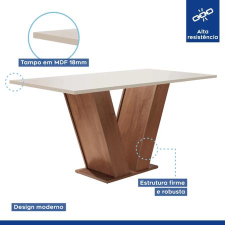 Imagem de Conjunto Sala de Jantar Mesa Tampo MDF 4 Cadeiras Espanha Yescasa