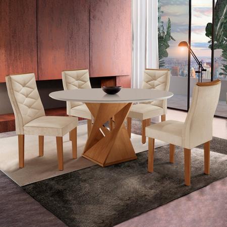 Conjunto Sala de Jantar Mesa Tampo Vidro e MDF 6 Cadeiras Yescasa -  Conjunto Sala de Jantar - Magazine Luiza