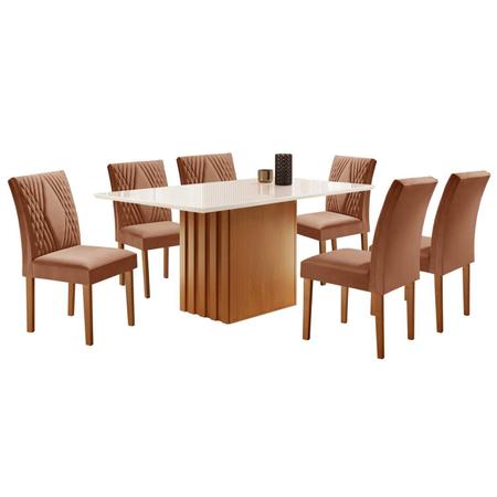 Conjunto Sala de Jantar Mesa Tampo Slim Plus Vidro 120x90cm com 4 Cadeiras  Elis Cel Móveis