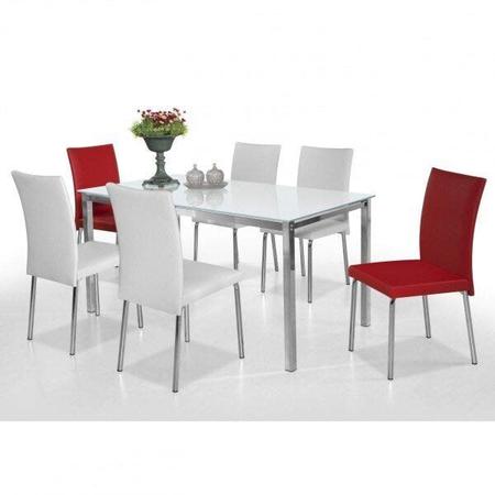 Conjunto De Mesa Com 6 Cadeiras Thais Moveis