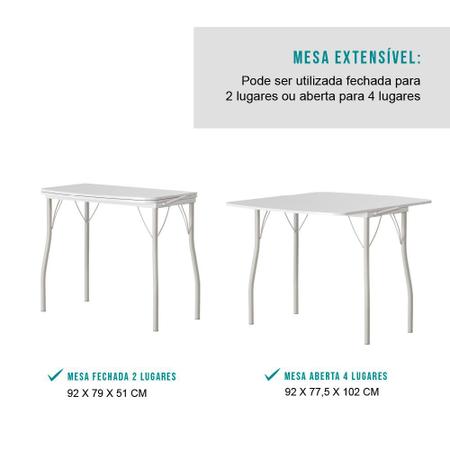 Imagem de Conjunto Sala de Jantar Palermo com Mesa e 2 Cadeiras Pretas Carraro
