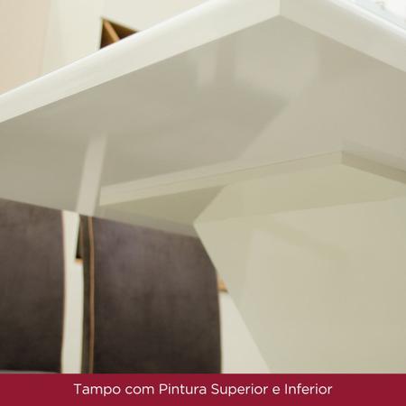 Imagem de Conjunto Sala de Jantar Tampo MDF Canto Reto com Vidro 200 Cm 8 Cadeiras Cecily Henn