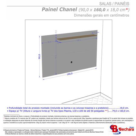 Imagem de Conjunto Sala Painel Chanel TV 52 Polegadas e Home Centurini