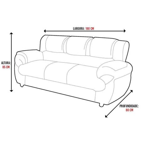 Imagem de Conjunto sofá 2 e 3 lugares 7025 tecido suede aveludado cinza-bonequinha móveis