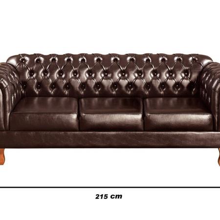 Imagem de Conjunto Sofá Duquesa Chesterfield 3 Lugares + 2 Poltronas Café