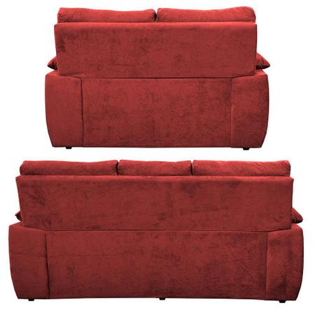 Imagem de Conjunto Sofá Luxemburgo 3 E 2 Lugares 1,52m e 2,02m Suede Vermelho