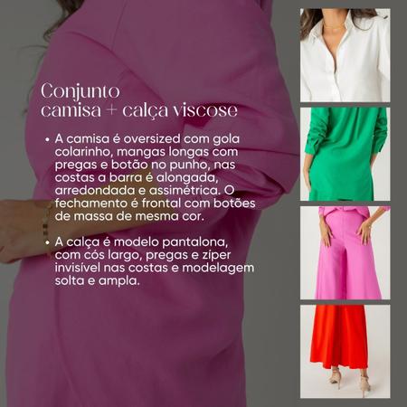 Imagem de Conjunto susie camisa e calça viscose feminino