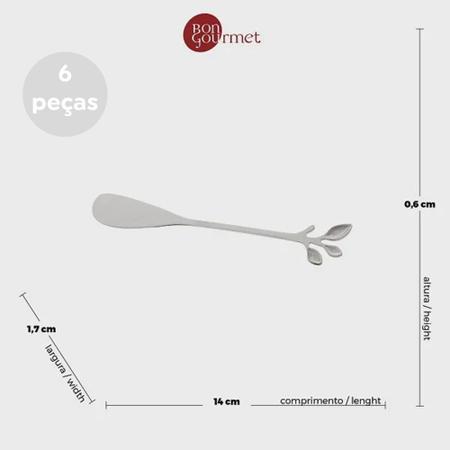 Imagem de Conjunto Talheres para Petiscos Leaves Bon Gourmet Aço Inox