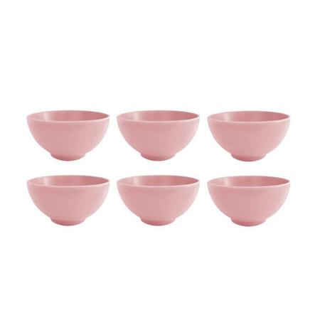 Imagem de Conjunto Tigelas Bowl Cerâmica Rosa Fosco Matte 400ml 6 pcs - Scalla