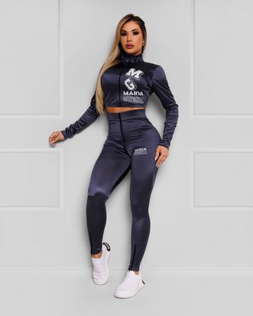 Conjunto top + legging ziper sport maria gueixa - Conjunto de