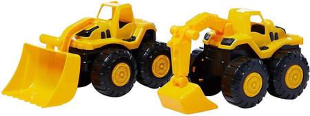 Imagem de Conjunto - Tractor Collection - Trator e Escavadeira Articulados - 301 BSTOYS - Bs Toys