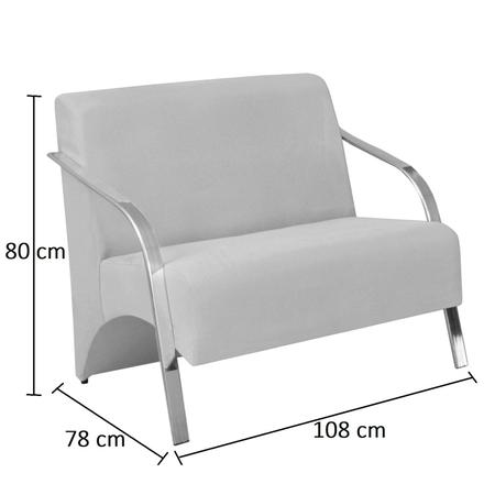 Conjunto Vênus Braço Alumínio D Salla 2 Poltronas de 1 Lugar e 1 de 2 Lugares Suede Imagem de Conjunto Vênus Braço Alumínio D Salla 2 Poltronas de 1 Lugar e 1 de 2 Lugares Suede