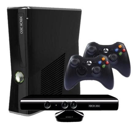 Imagem de Console 360 Slim 250gb 2 Controles + Kinect Standard Cor Matte Black