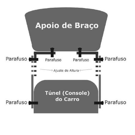 Imagem de Console Apoio De Braço Universal Automotivo Com Porta Copos e Objetos - Carbono