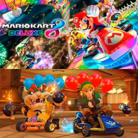 Nintendo Switch 32GB Mario Kart 8 Deluxe cor vermelho-néon, azul-néon e  preto