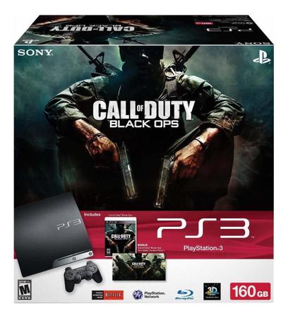 Imagem de Console PS3 Slim 160gb Call Of Duty: Black Ops Cor  Charcoal Black