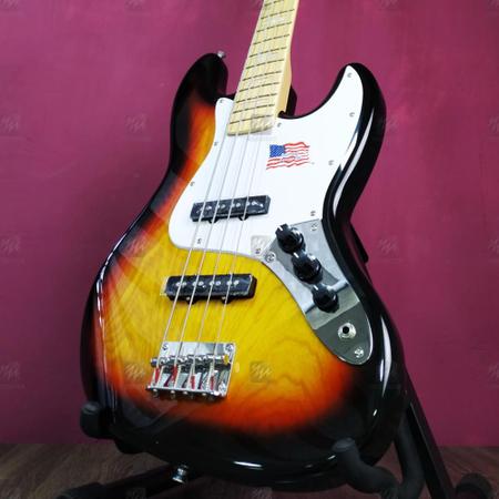 Imagem de Contra Baixo 4 Cordas Jazz Bass SX SJB75 Sunburst com Escudo Branco - SX