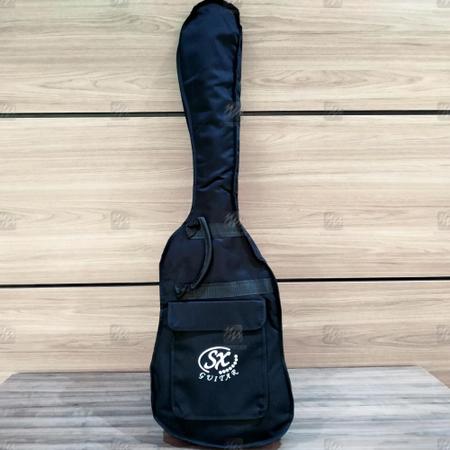 Imagem de Contra Baixo 4 cordas Precision Bass SX SPB57 Vermelho Fiesta Red Escudo Branco + Capa Bag - SX
