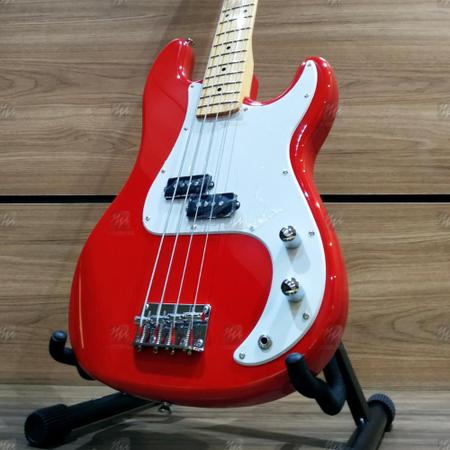 Imagem de Contra Baixo 4 cordas Precision Bass SX SPB57 Vermelho Fiesta Red Escudo Branco + Capa Bag - SX