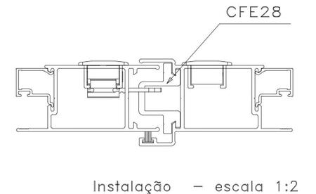 Imagem de Contra Fecho Central Para Porta e Janela de Alumínio CFE28 Linha Gold - 2 Pçs