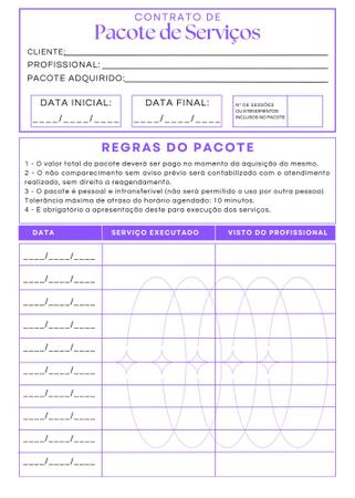 Imagem de Contrato Pacote Serviços Manicure Estética Depilação 2 Blocos