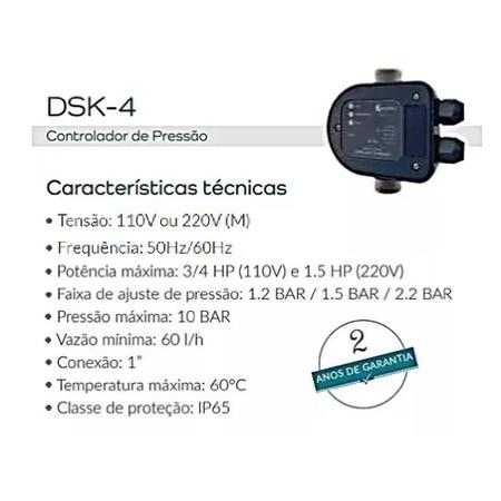 Controlador eletronico de pressao de agua - dsk-4 110v/220v - LEPONO Imagem de Controlador eletronico de pressao de agua - dsk-4 110v/220v