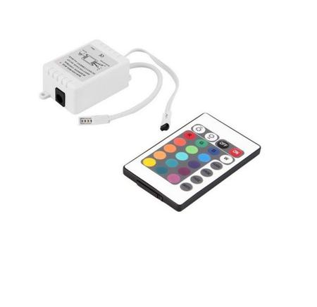 Imagem de Controlador Fita Led Rgb 5050 3528 Controle Remoto 24 Teclas