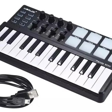 PC da marca Aiersi Panda Mini 25 Teclas teclado MIDI eletrônico