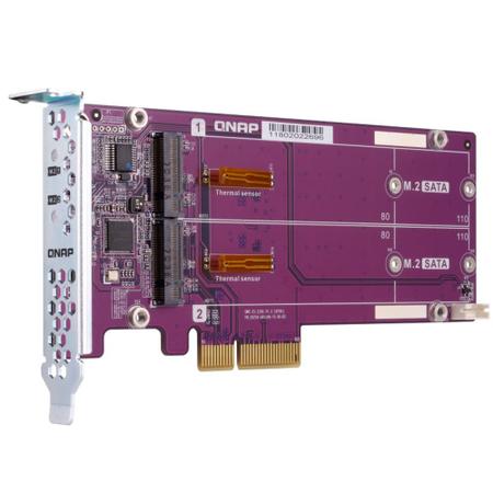 Imagem de Controladora SSD M.2 QNAP QM2-2S-220A (2x M.2 SATA, PCIe Gen 2 x2, p/ NAS QNAP)